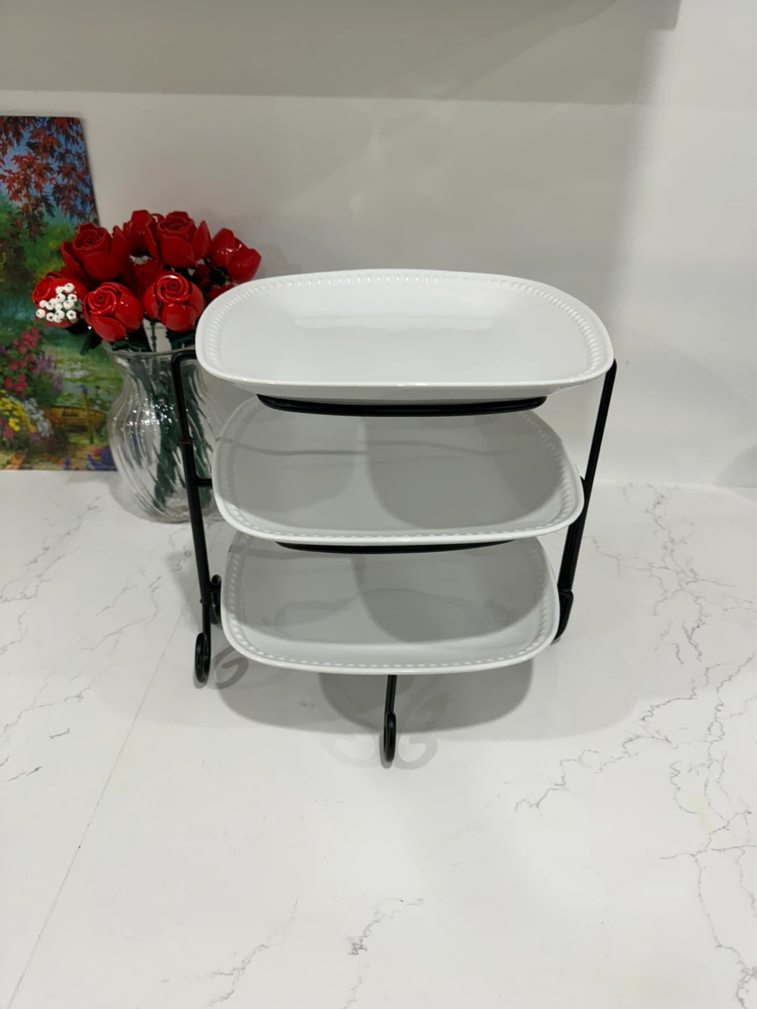 3-Tier White Dessert Stand - photo 3