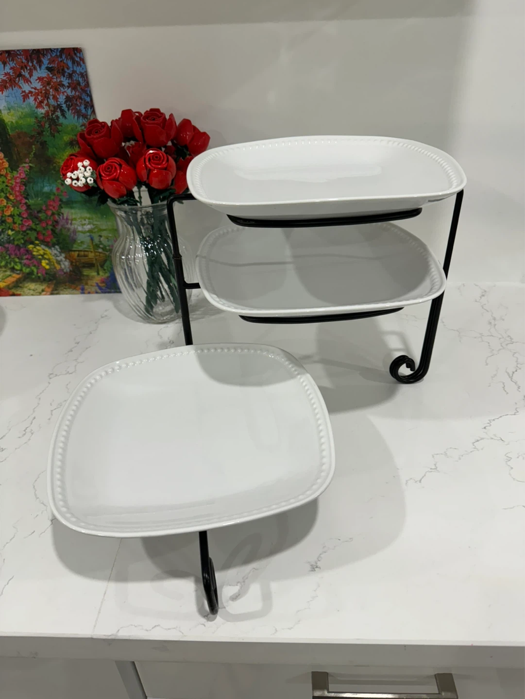 3-Tier White Dessert Stand - photo 2