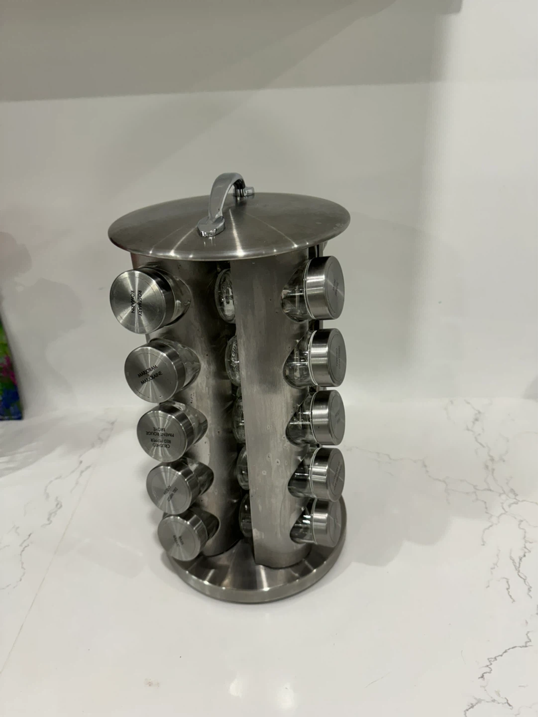 16-Jar Stainless Steel Spice Rack Organizer
