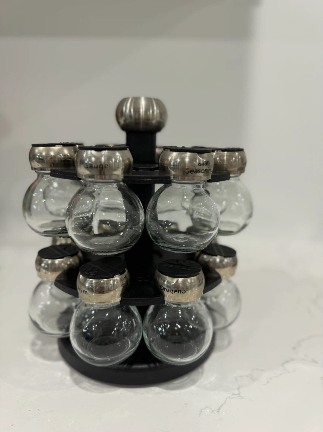 Spice Rack with 12 Glass Jars
