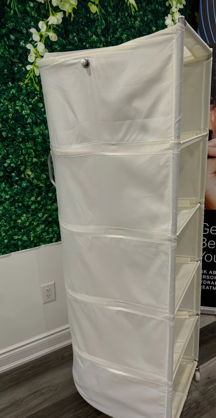 White Collapsible 5-Tier Corner Shelf Unit - photo 2