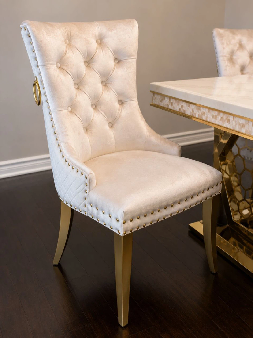 Marble Dining Table Set with 8Tufted Chairs - photo 3