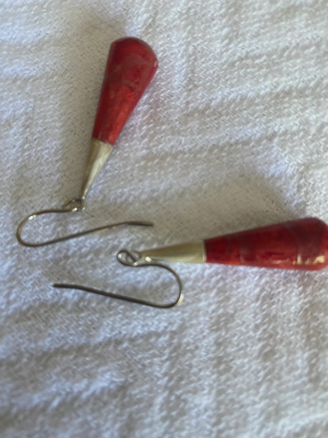 Silver Red Coral Drop Earrings - photo 4