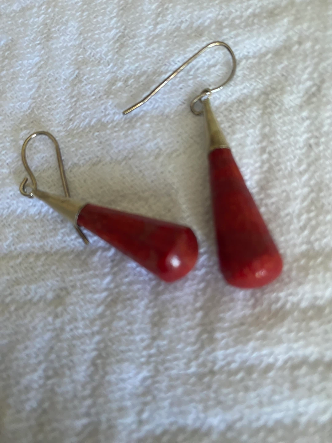Silver Red Coral Drop Earrings - photo 3