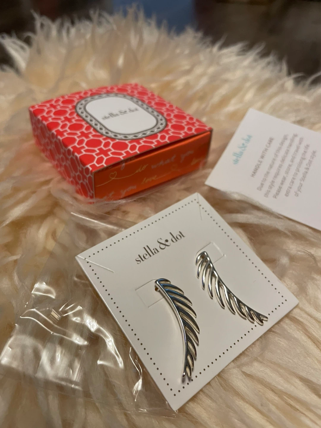 Stella & Dot Silver Feather Ear Climber Earrings - photo 2