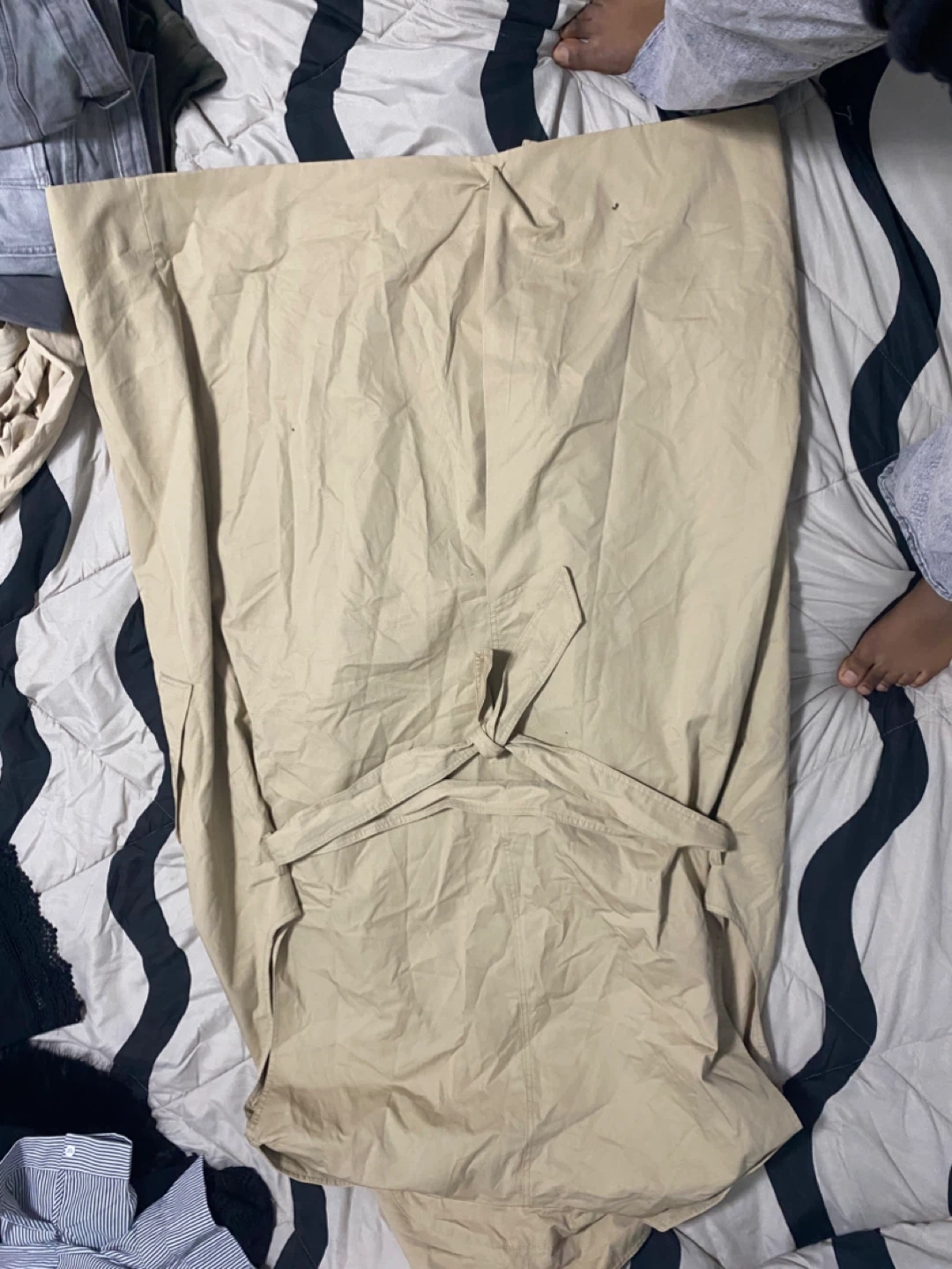 Beige Double-Breasted Trench Coat - photo 2