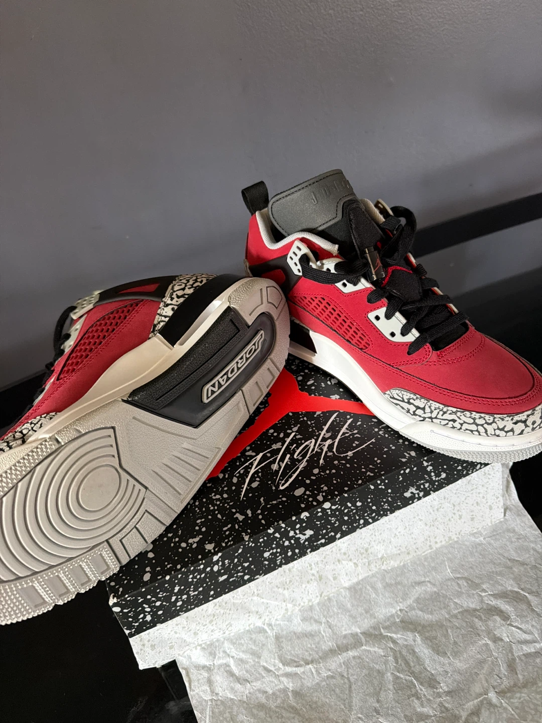 Jordan Spizike Low Red Black Cement Gym Sneakers
