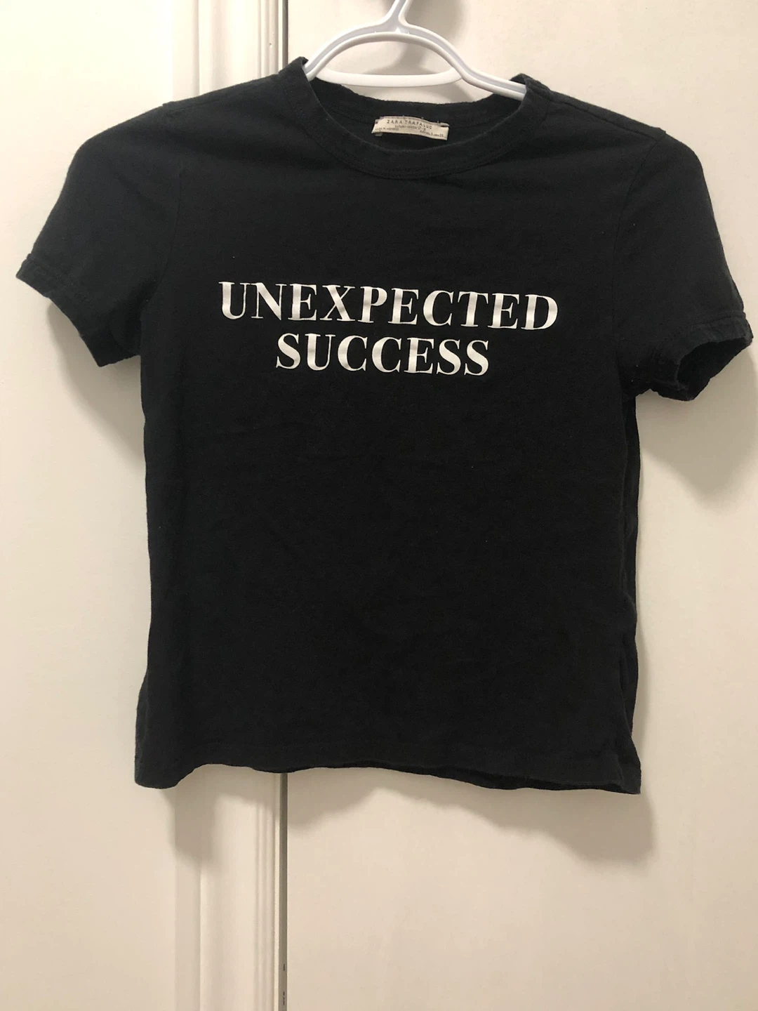 Preowned Zara Trafaluc "Unexpected Success" T-Shirt Small Black