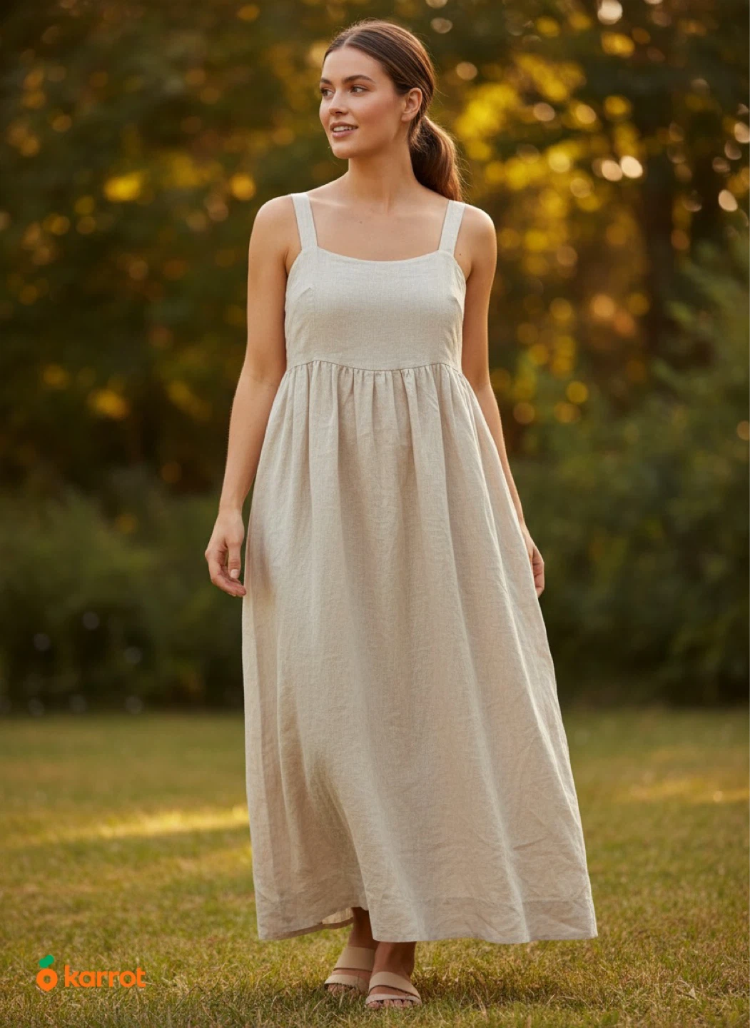 Dalia Women's Linen Blend Maxi Dress XL/TG