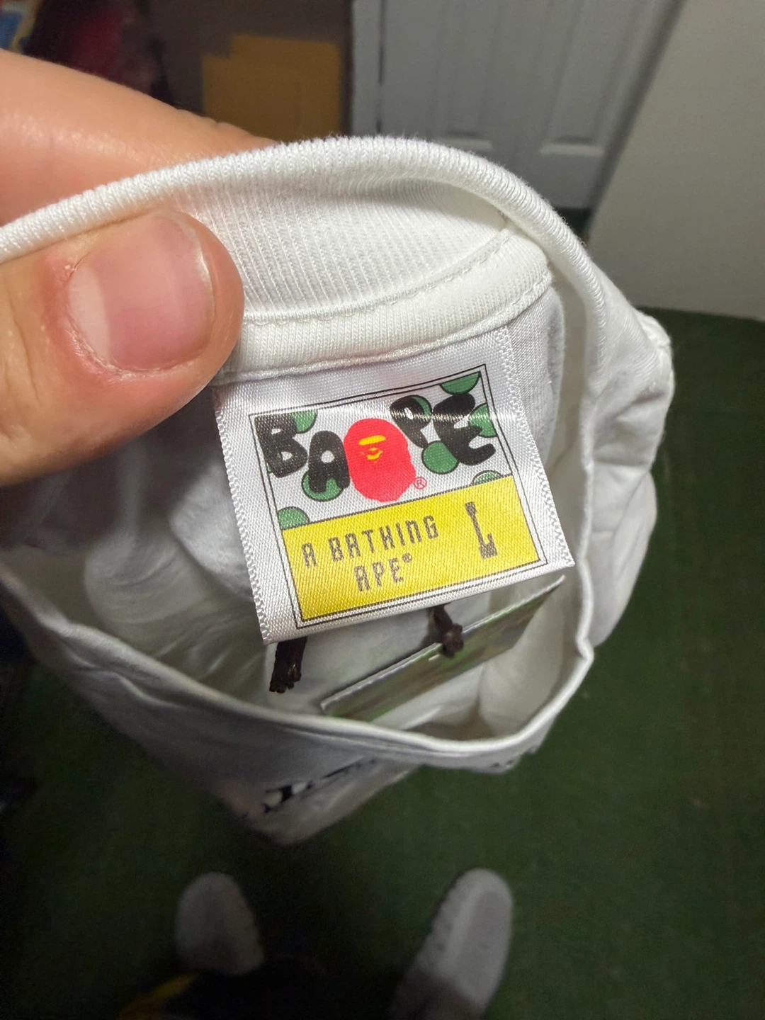 A Bathing Ape T-Shirt White Camo Logo Size L - photo 3
