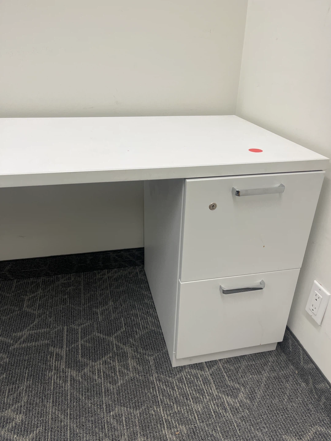 White Office Desk with Drawers - photo 3