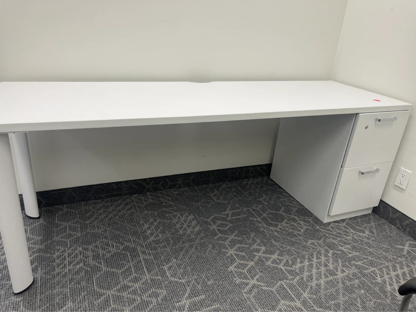 White Office Desk with Drawers - photo 2