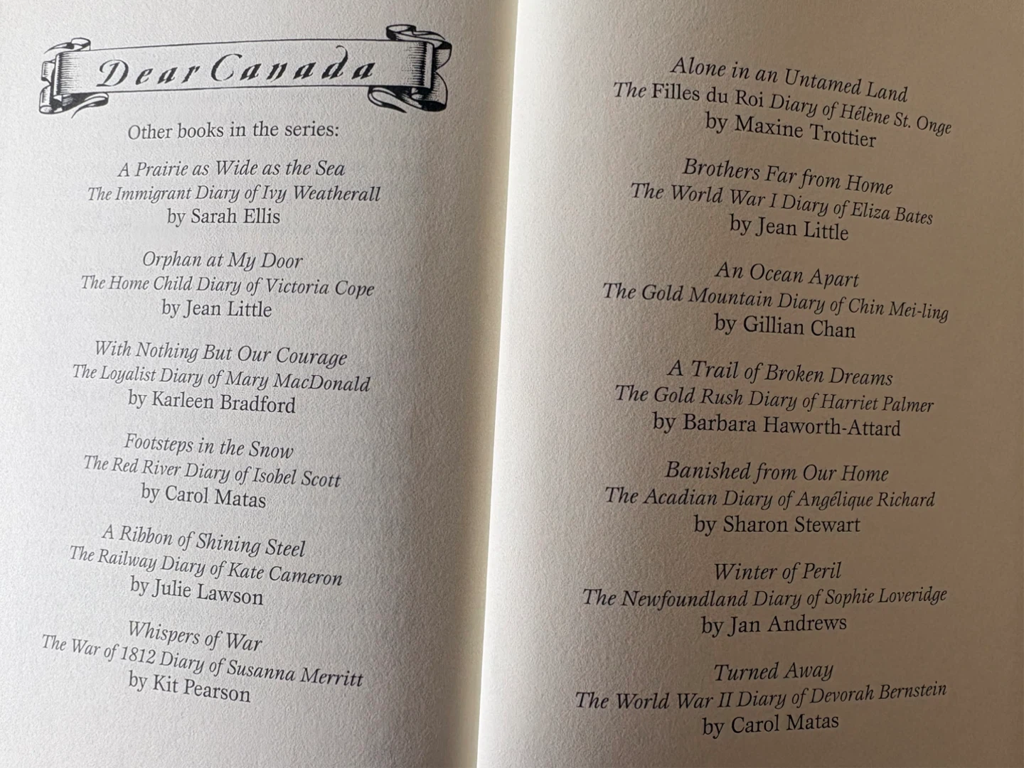 Dear Canada Book Series for Young Readers - photo 4
