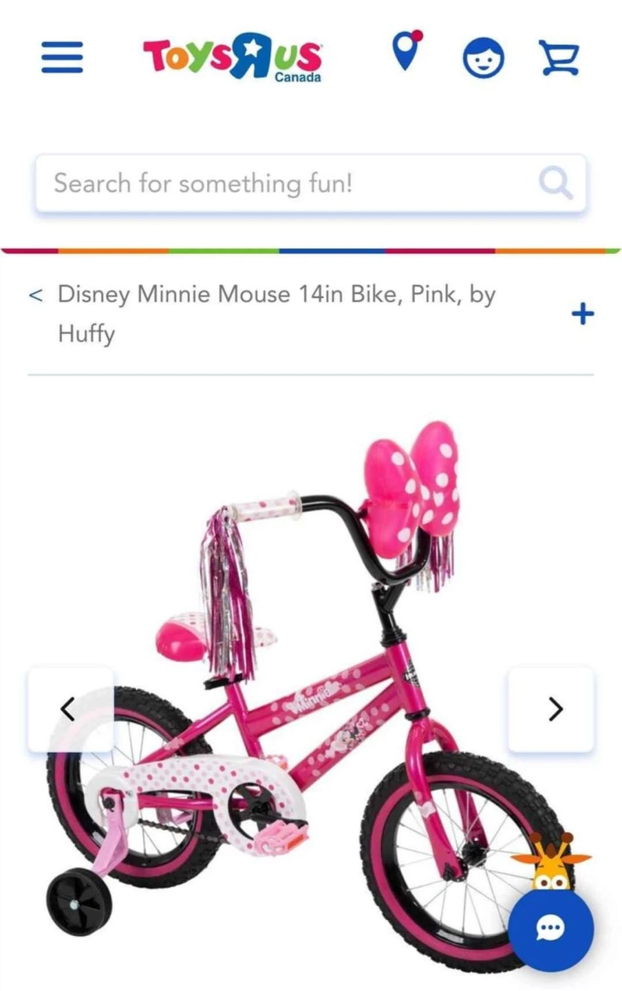 Disney Minnie Mouse 14in Bike, Pink by Huffy