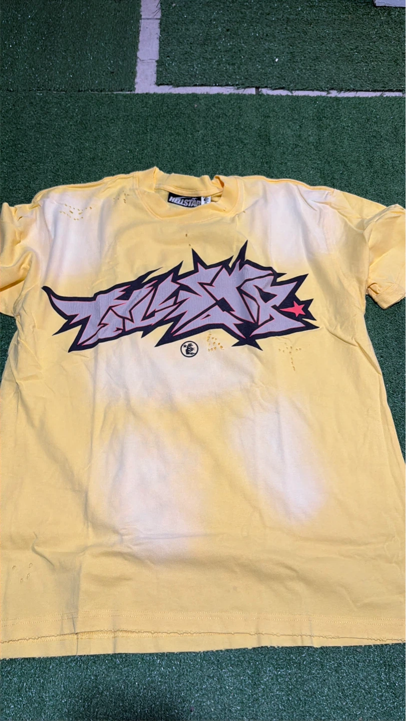 Hellstar Yellow Graphic T-Shirt Size M