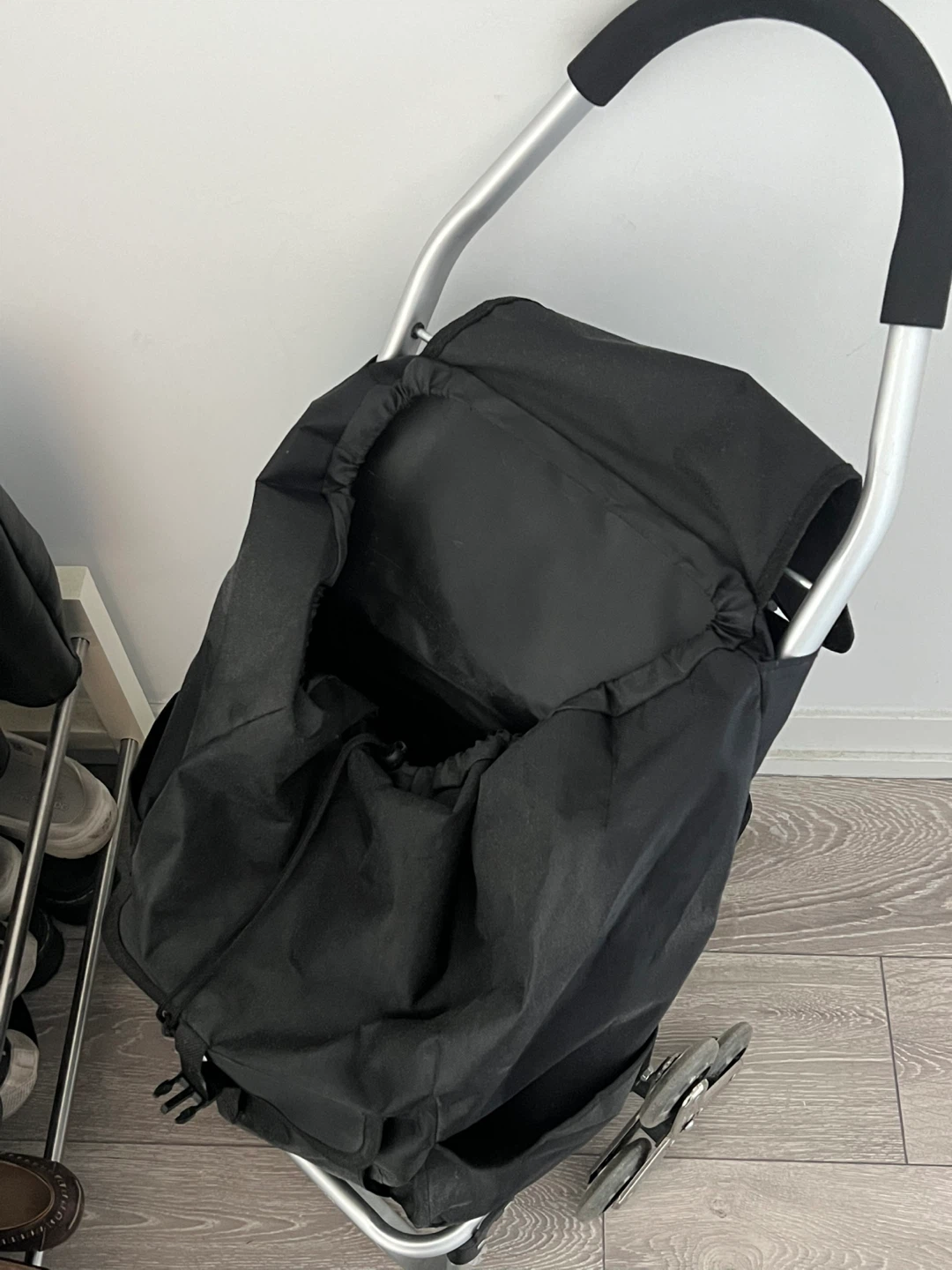 Black Shopping Trolley with Wheels - photo 2