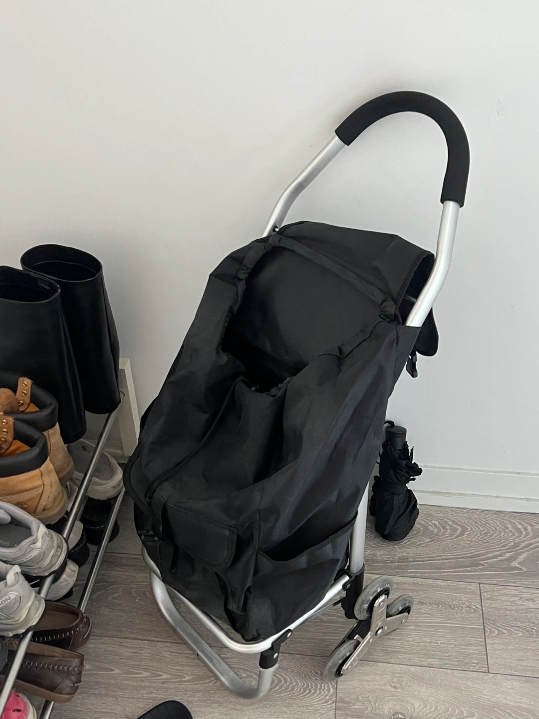Black Shopping Trolley with Wheels - photo 3