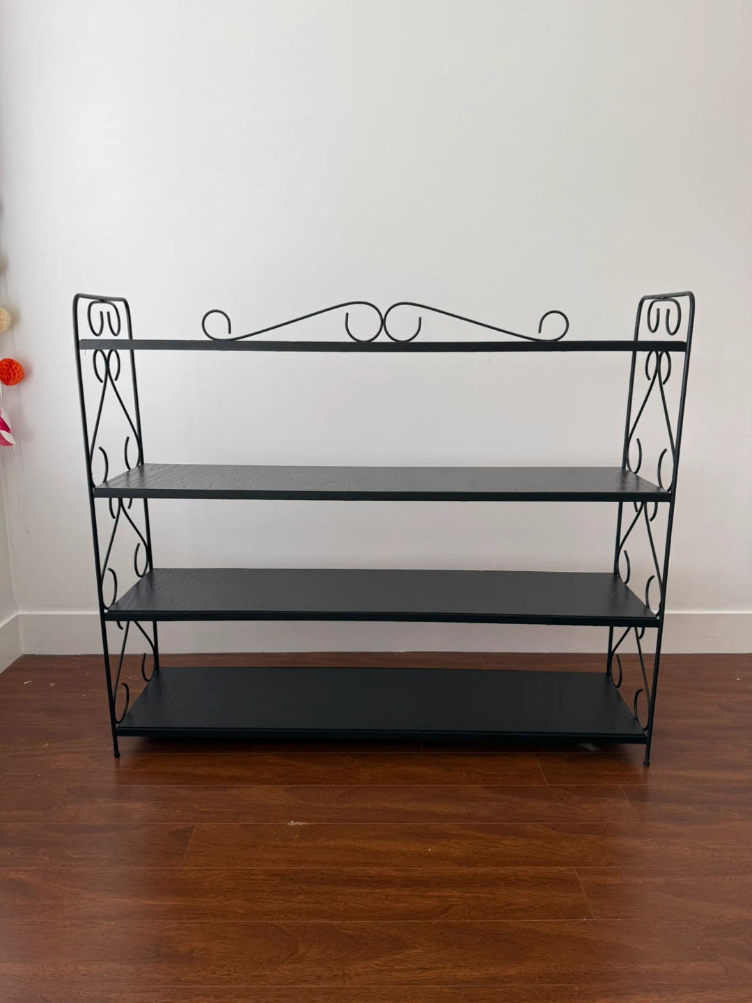 Black Metal 4-Tier Shelf Unit