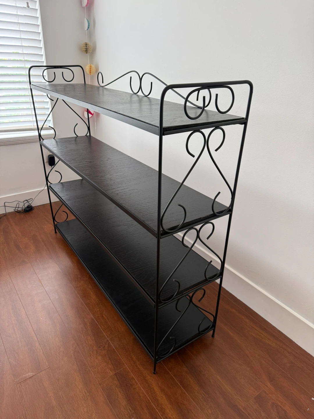 Black Metal 4-Tier Shelf Unit - photo 3