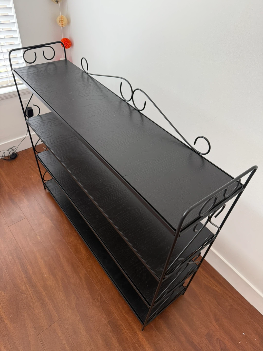 Black Metal 4-Tier Shelf Unit - photo 5