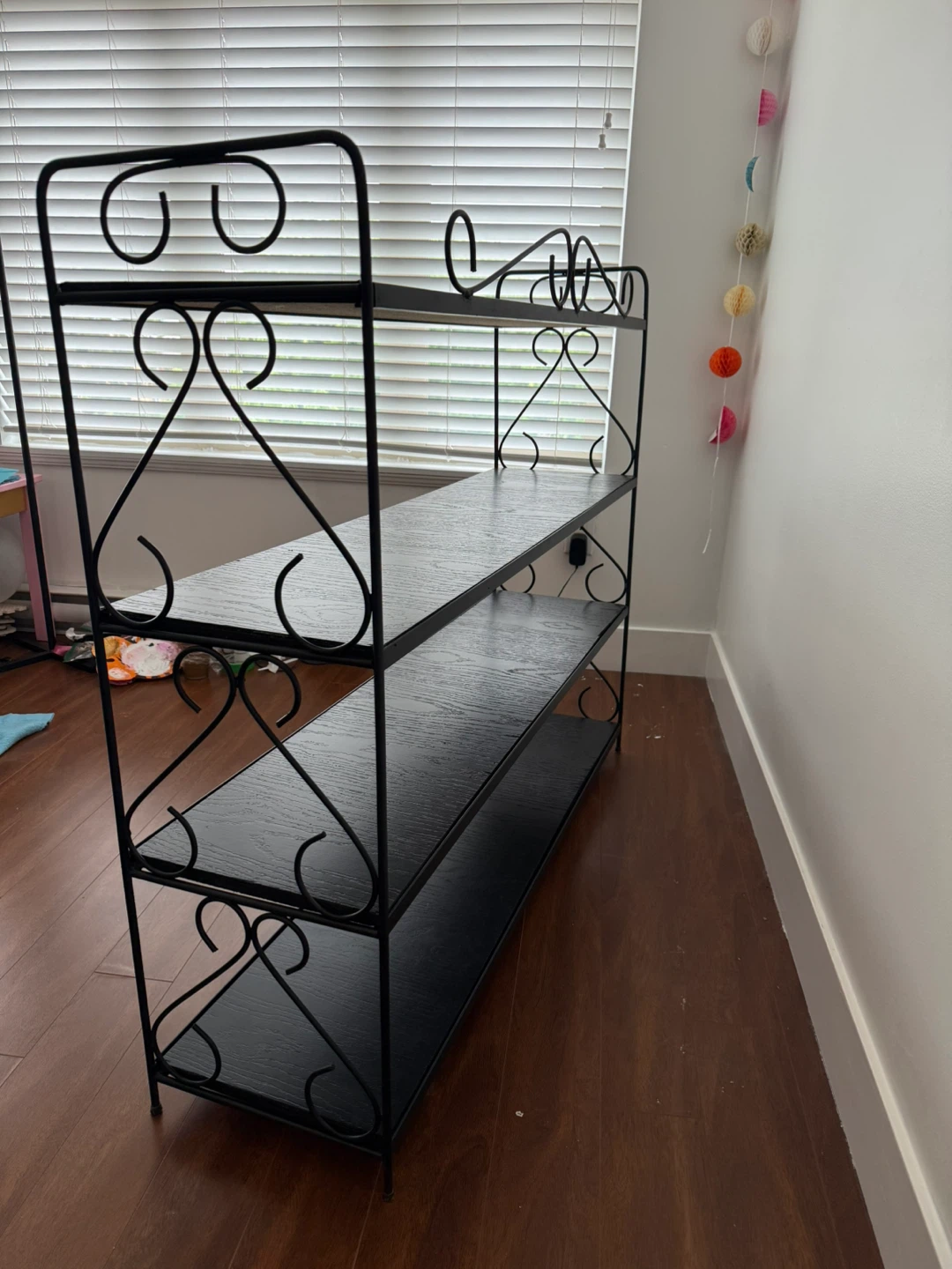 Black Metal 4-Tier Shelf Unit - photo 4