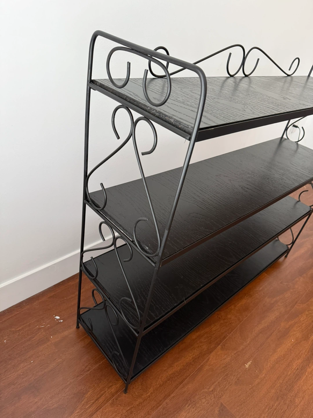 Black Metal 4-Tier Shelf Unit - photo 2