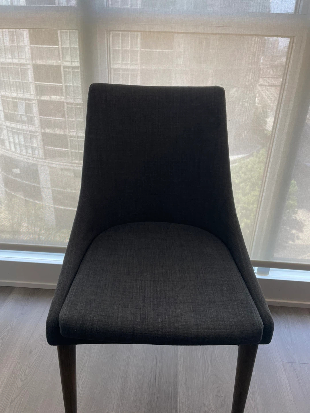 2 Dark Grey Upholstered Dining Chairs - photo 2