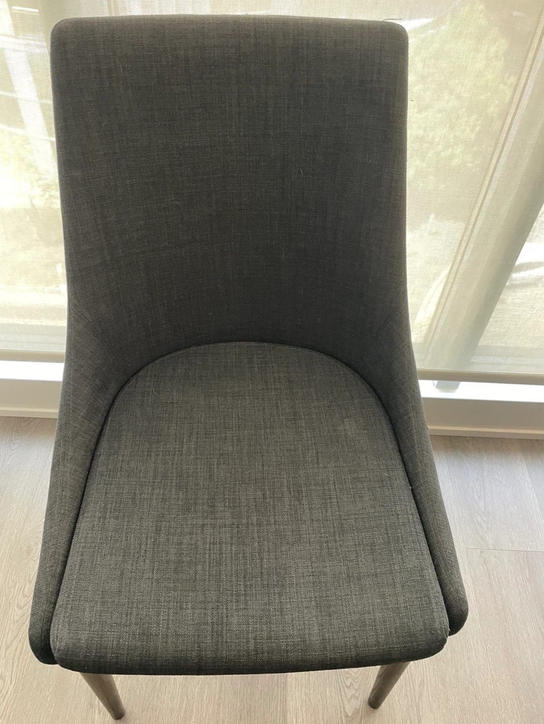 2 Dark Grey Upholstered Dining Chairs