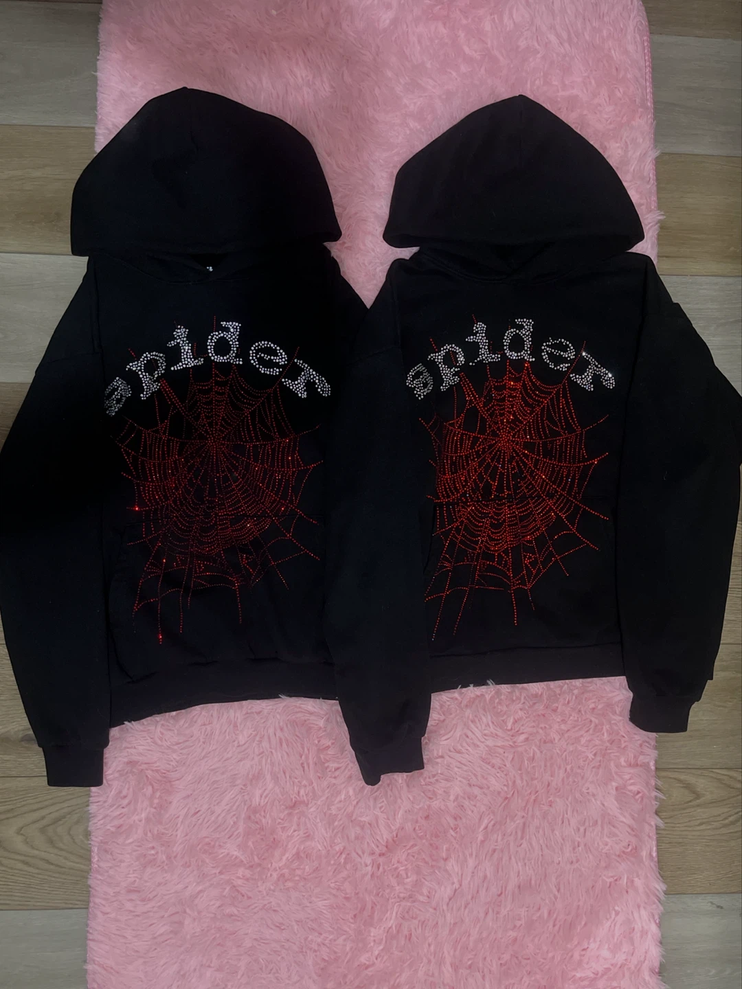 Black Spider Web Rhinestone Hoodie