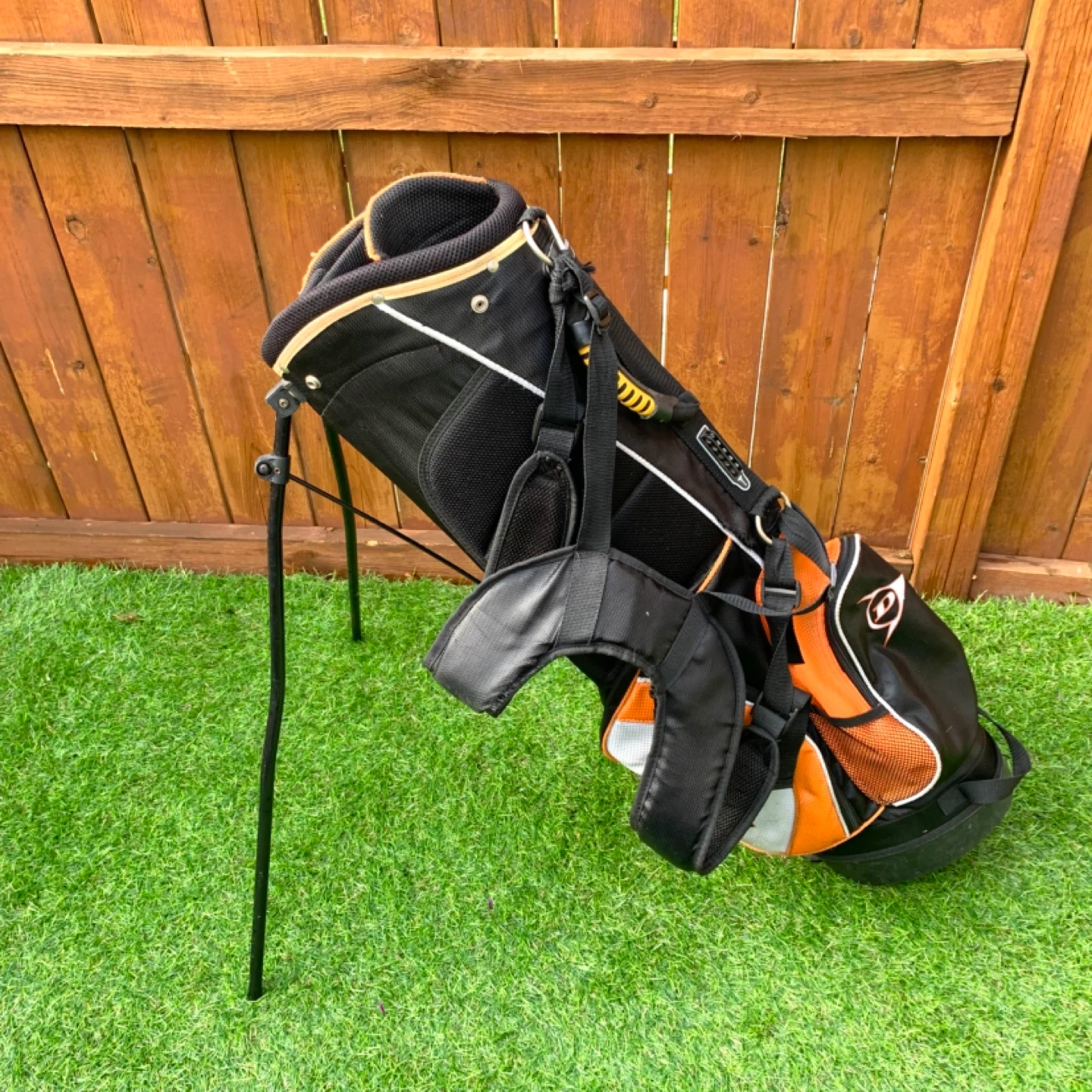 Golf Bag Stand Bag Carry Bag Black Orange Backpack Straps - photo 5