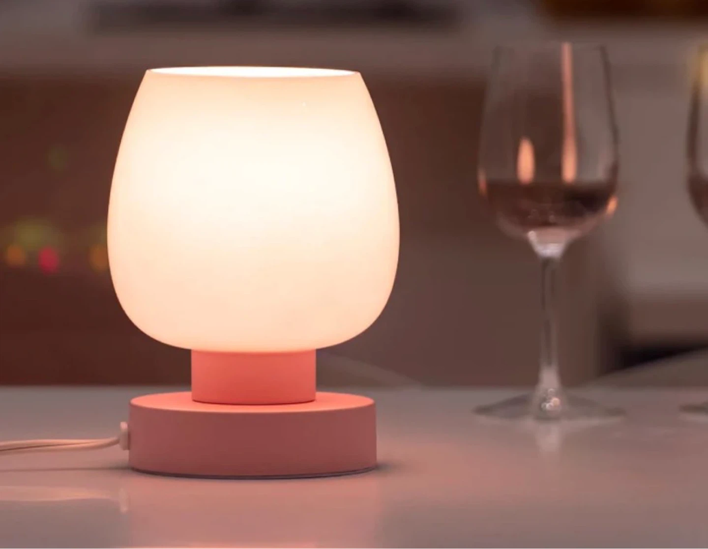 Set of 2 Touch Dimmable Table Lamp - Pink - photo 4