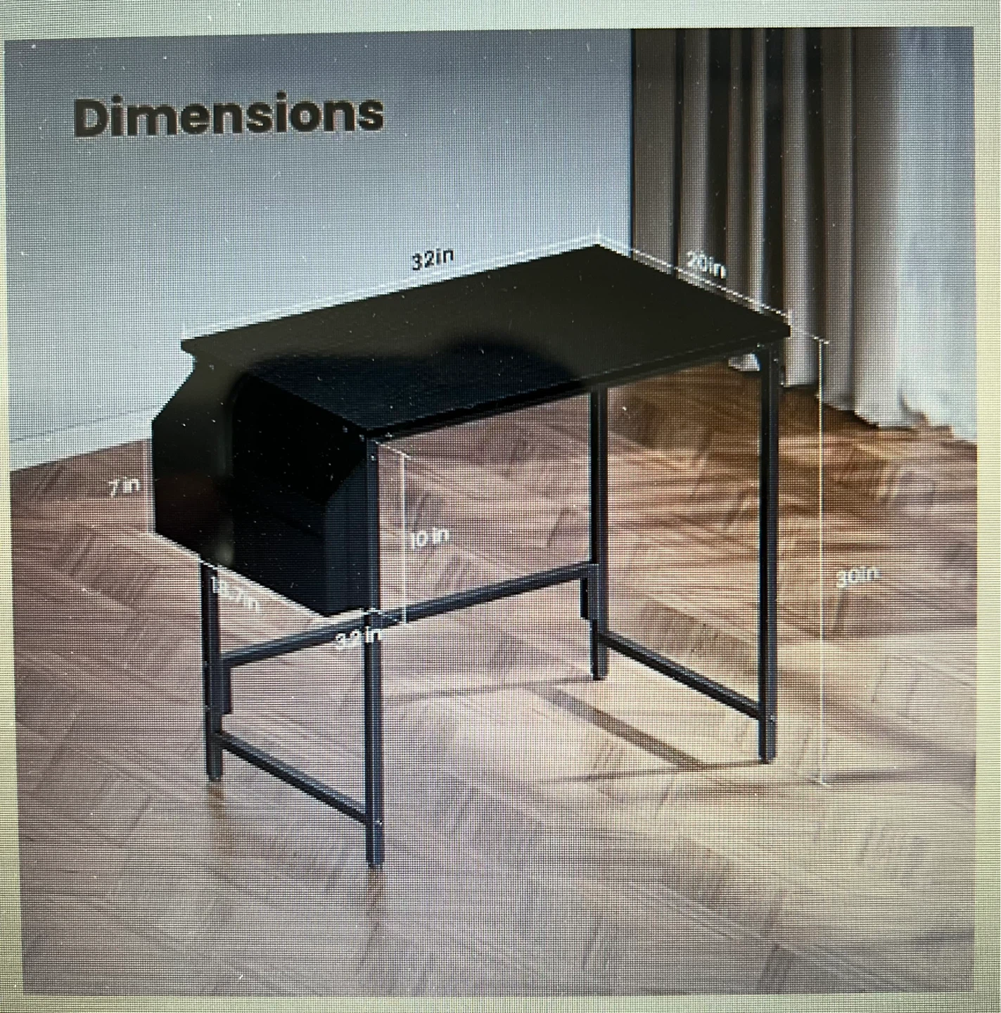 Black Desk with Side Organizer - photo 2