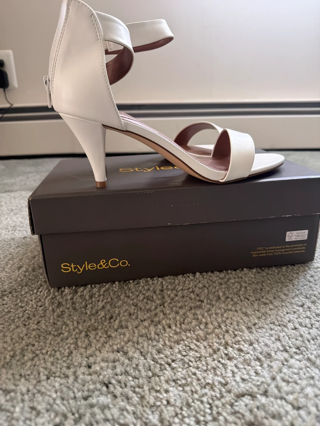 Style & Co. White Heeled Sandals