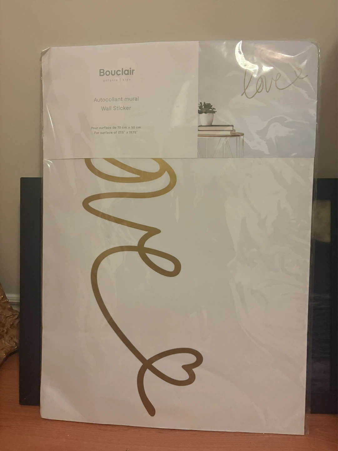 NEW Bouclair Wall Sticker - Love Gold