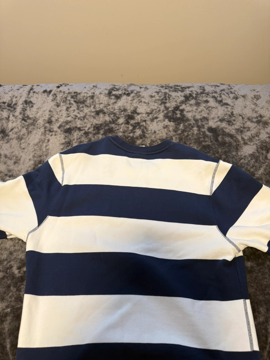Nike Striped Crewneck Sweatshirt - Navy/White - Size M - photo 3