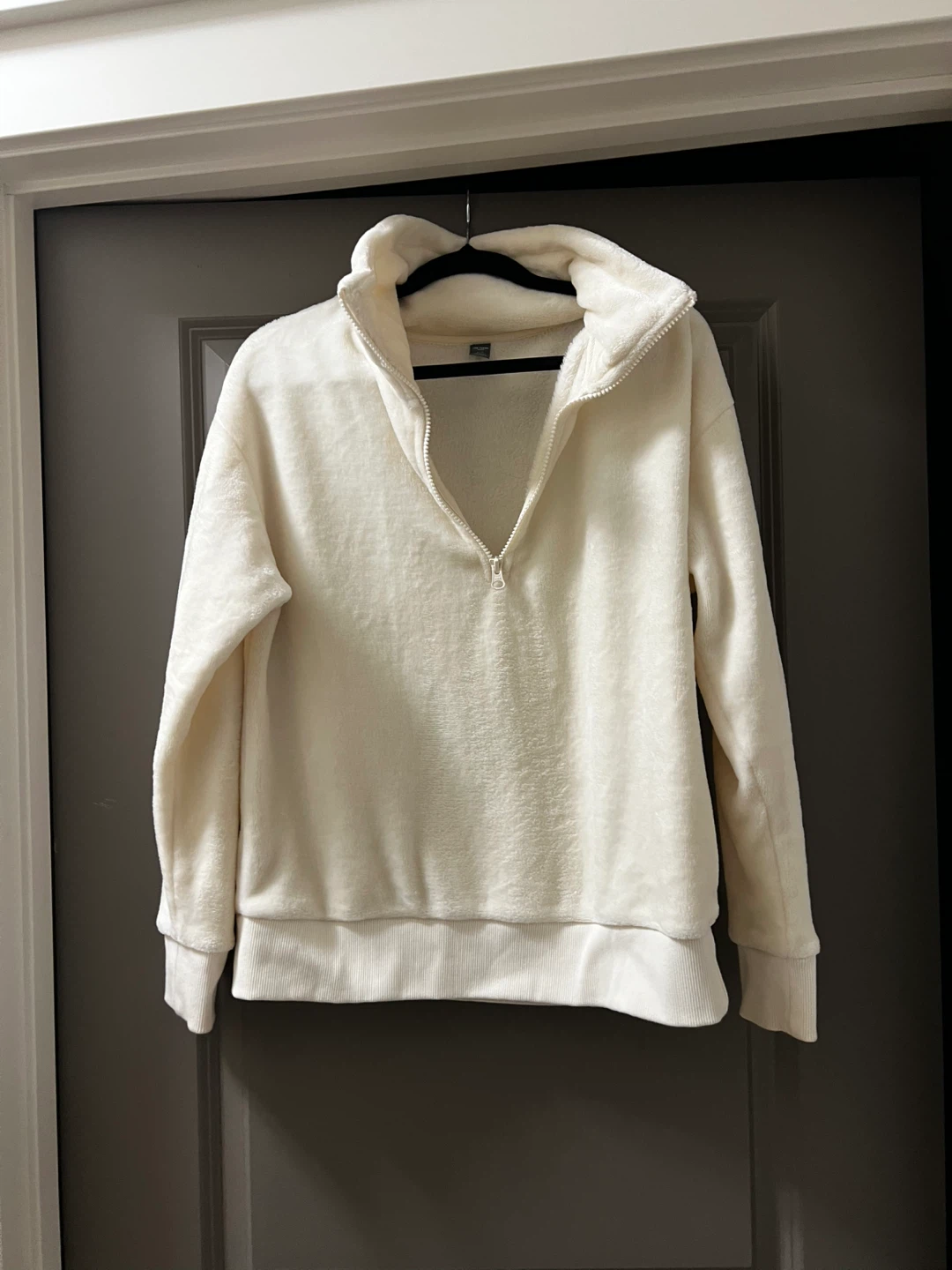 Joe Fresh Cream Sherpa 1/4 Zip Pullover