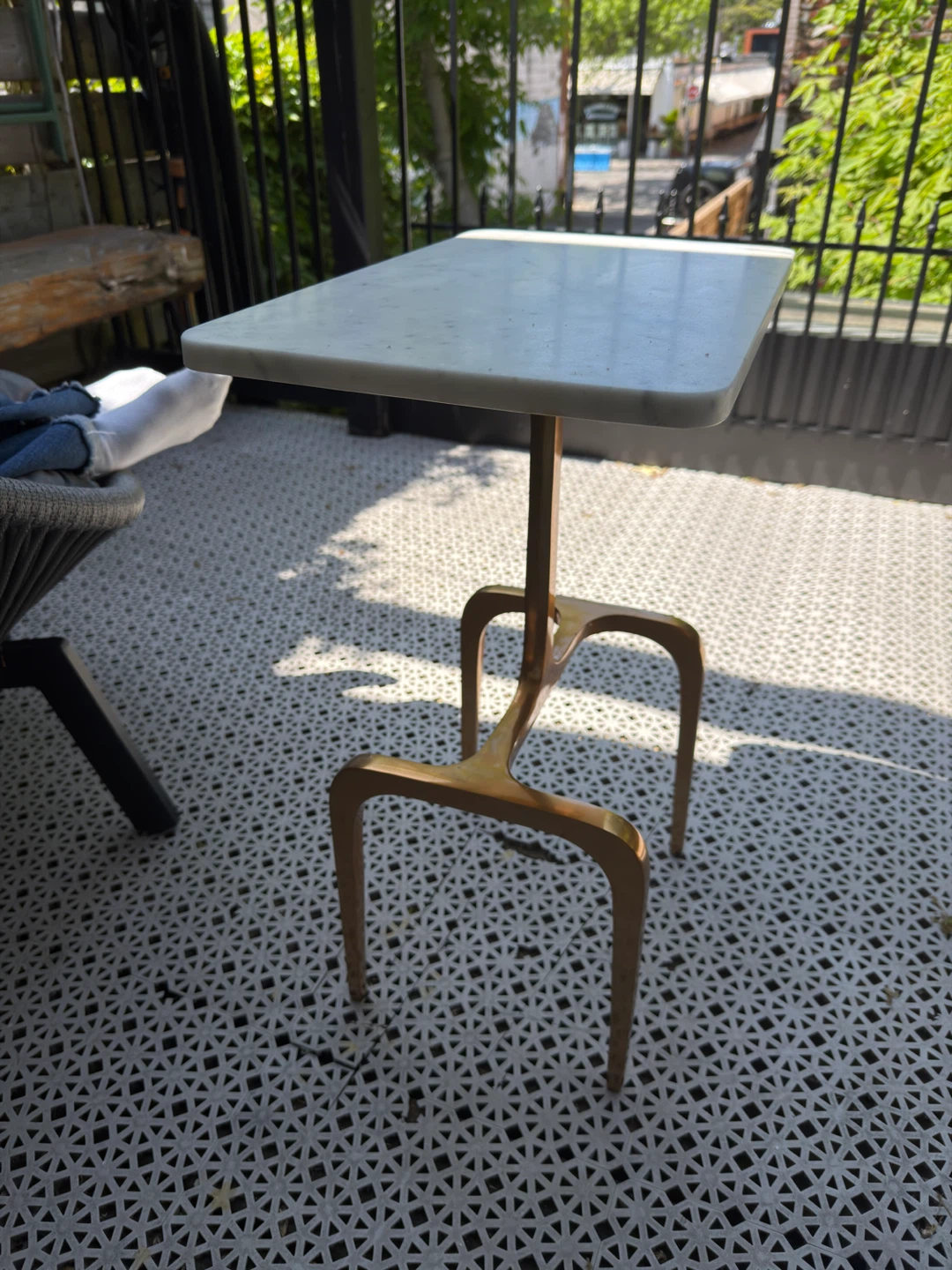 CB2 Marble Top Side Table