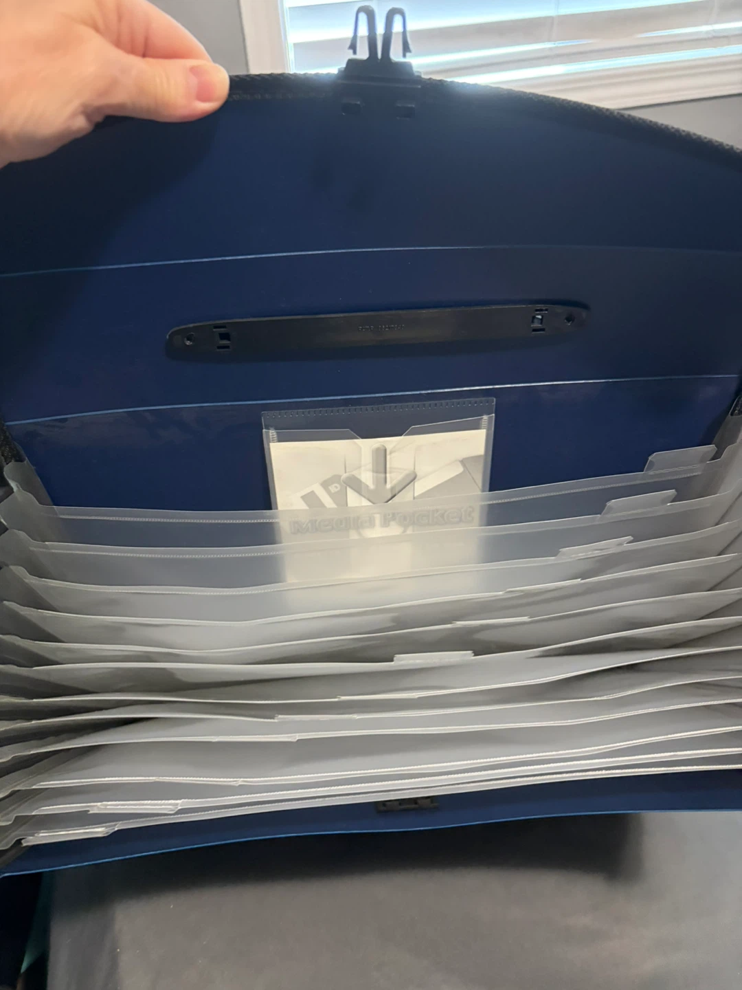 Blue Accordion Document Folder with Handle - photo 3
