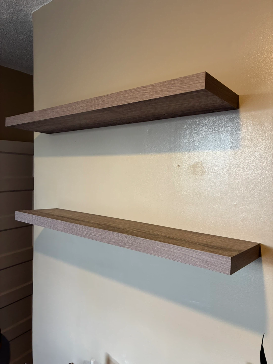 Two Floating Wall Shelves - Light Brown