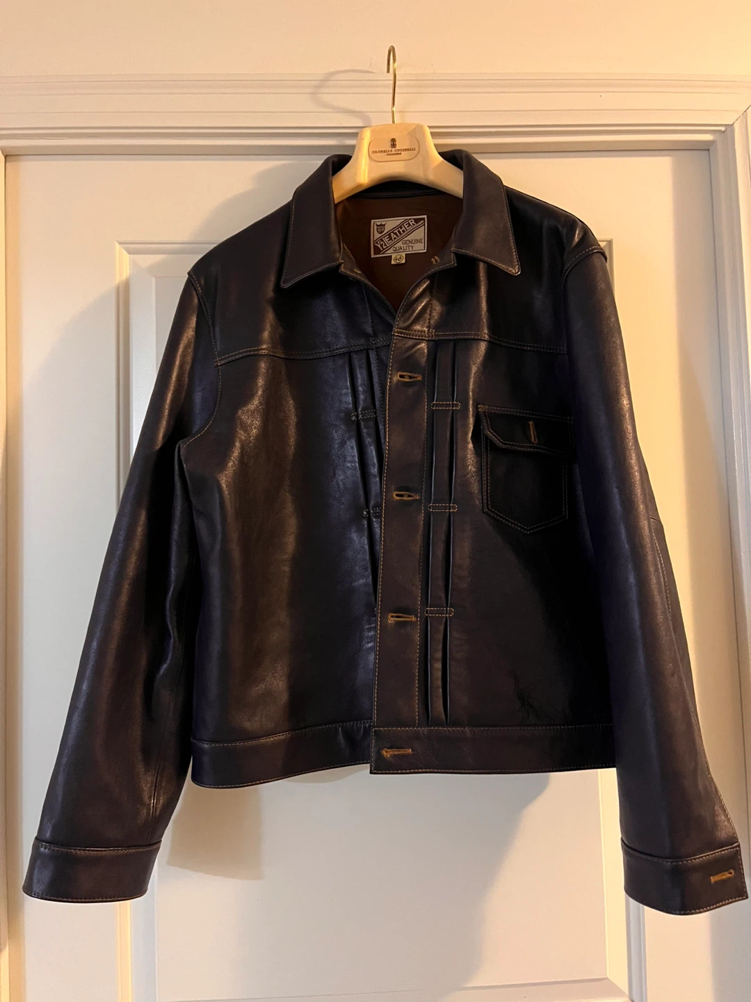 Y'2 Leather IB-140 Indigo Horse Hide Type 1 Jacket Size 46
