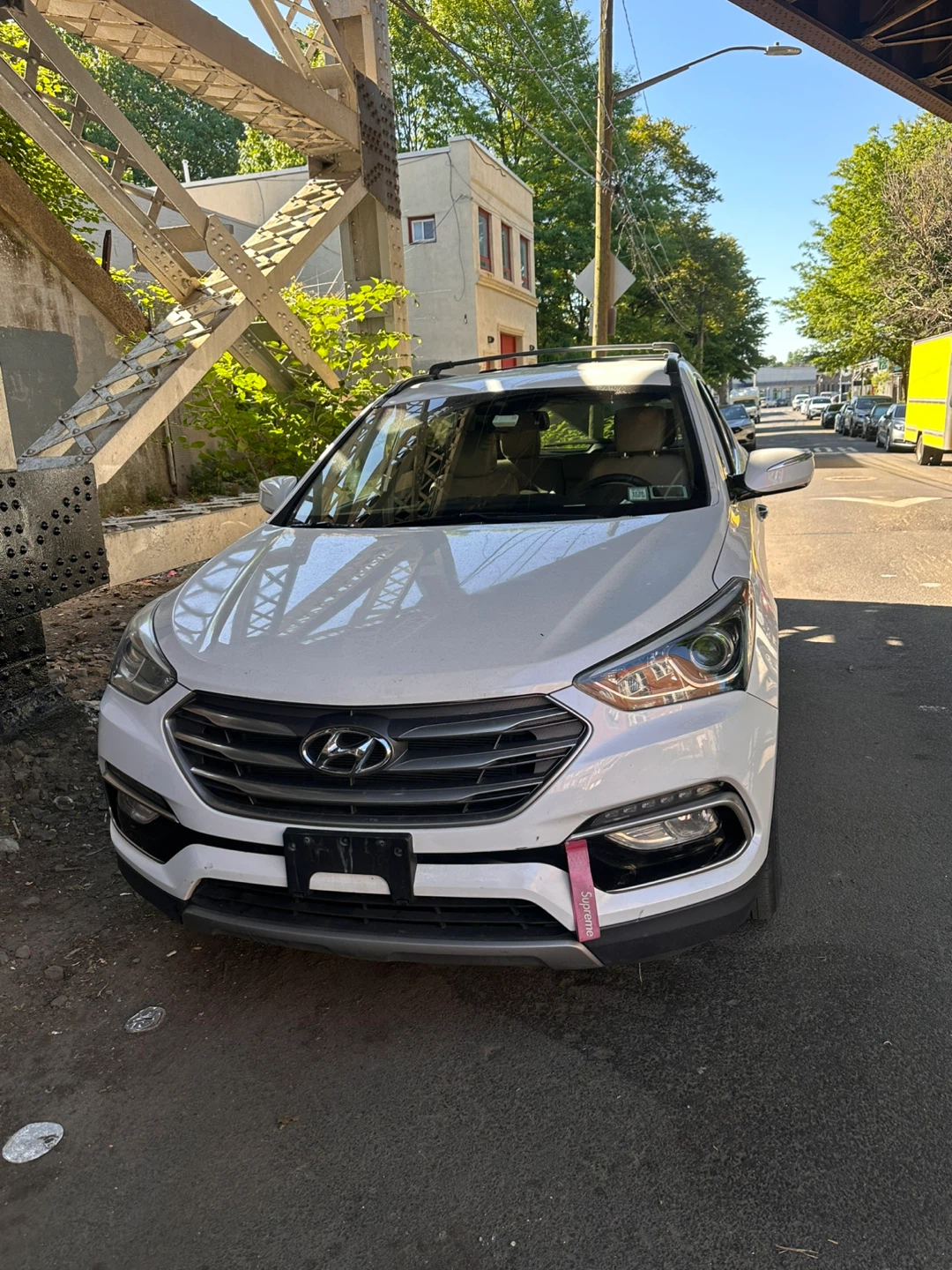 White Hyundai Santa Fe SUV