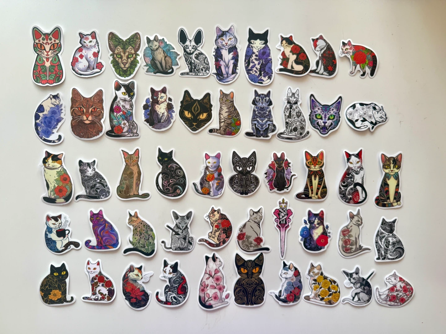 Assorted Cat Stickers 50 pieces
