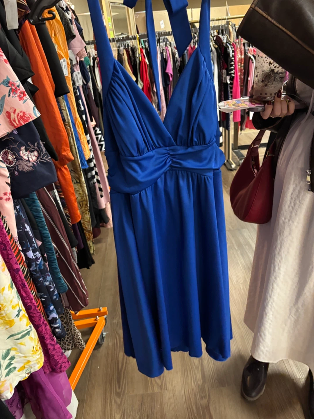 Royal Blue Halter Neck Dress