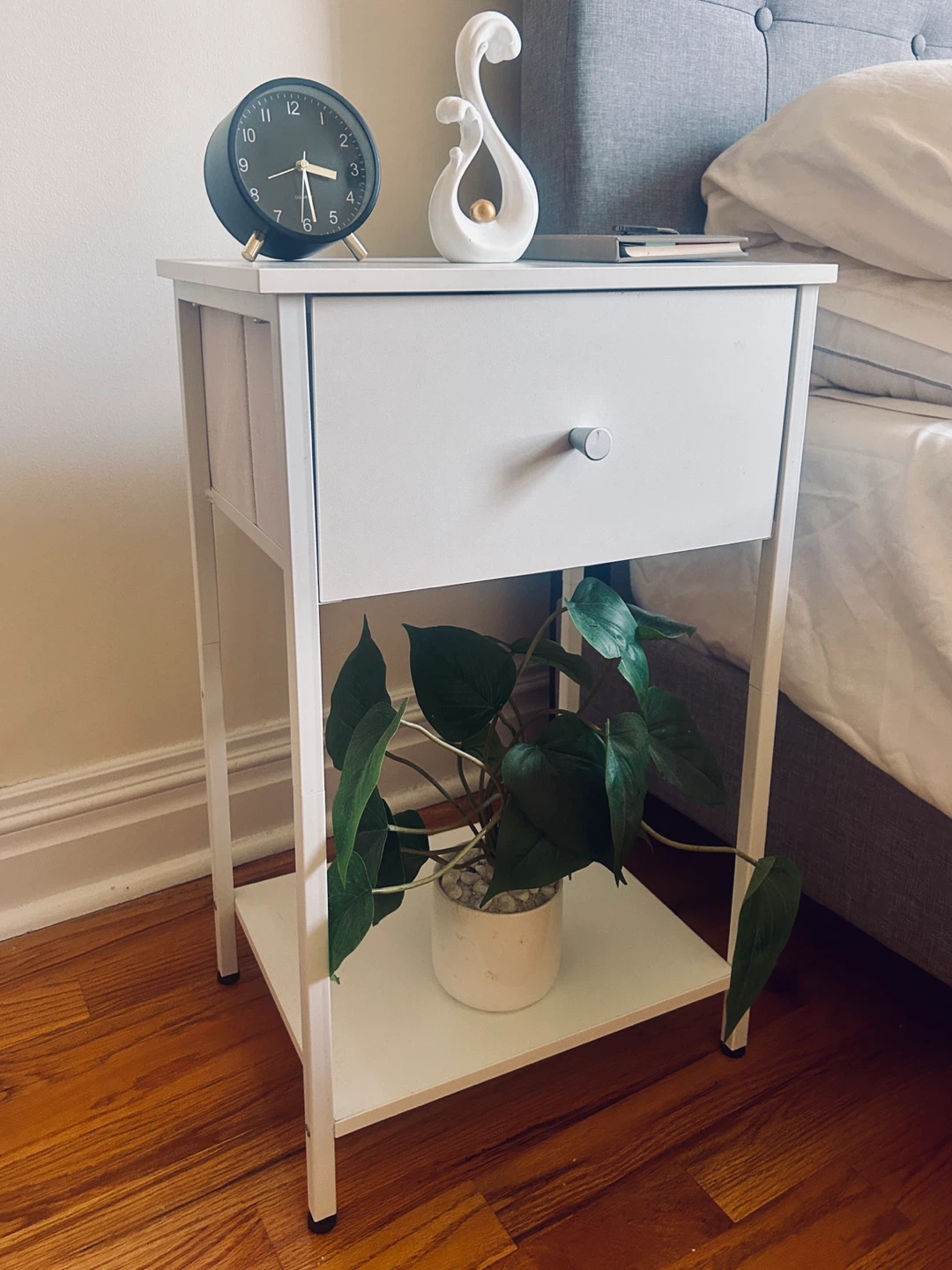 White 1-Drawer Nightstand End Table (Set of 2)