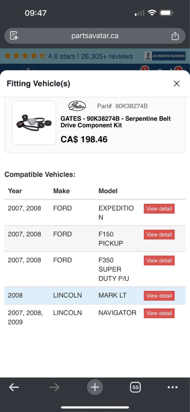 GATES 90K38274B Serpentine Belt Drive Component Kit - photo 2