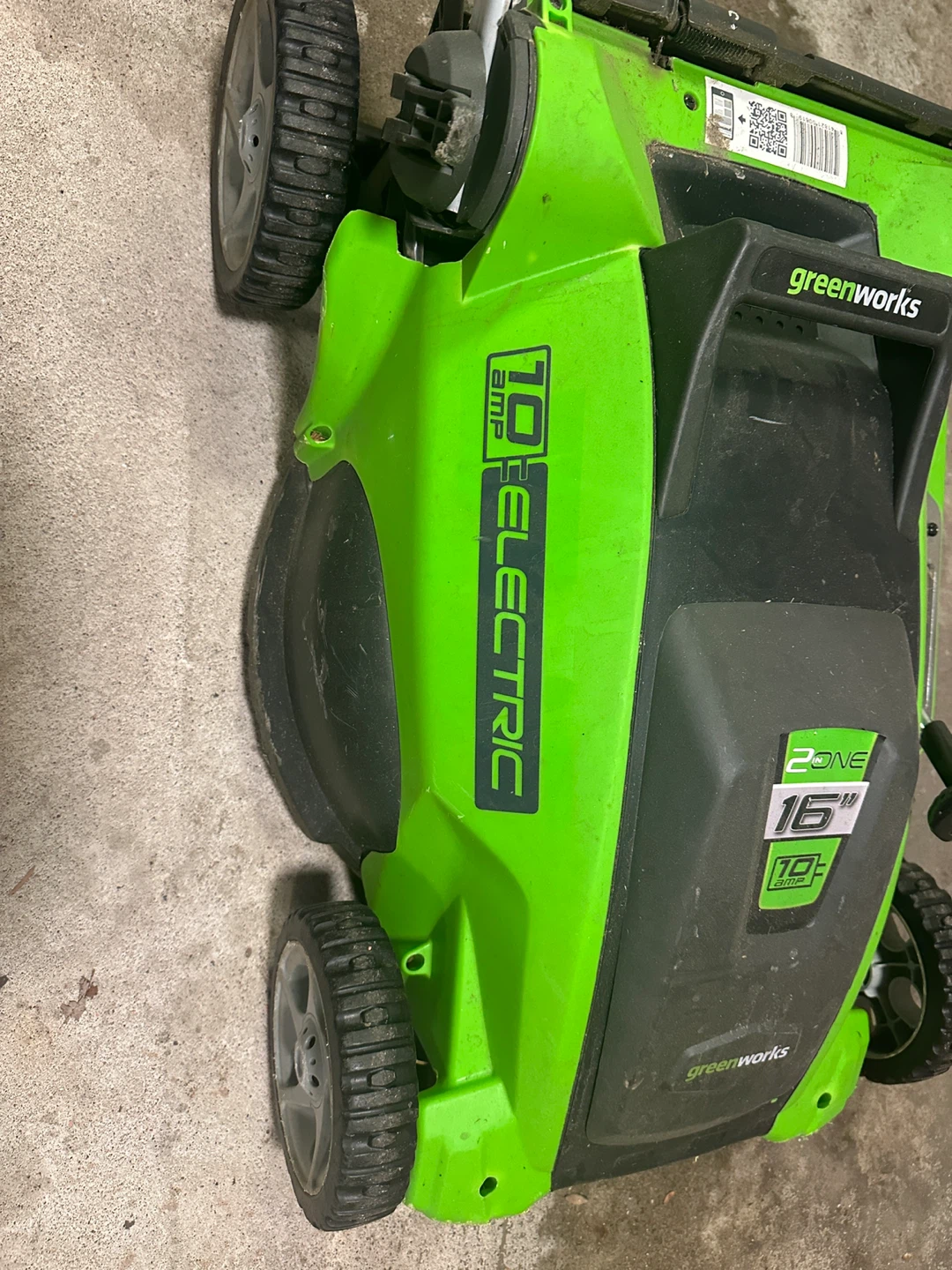 Greenworks lawnmower, blower, trimmer