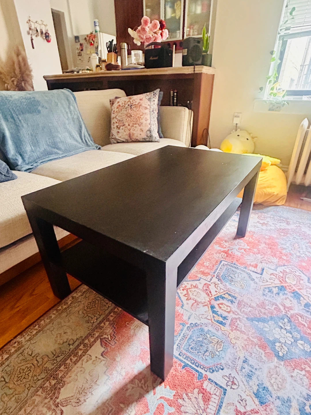 Black Coffee Table with Shelf