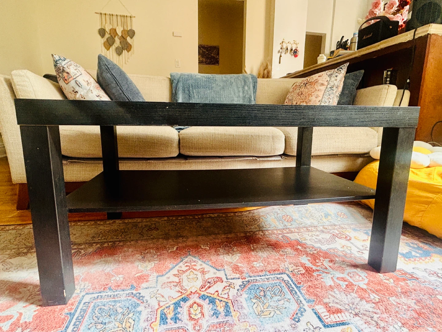 Black Coffee Table with Shelf - photo 2