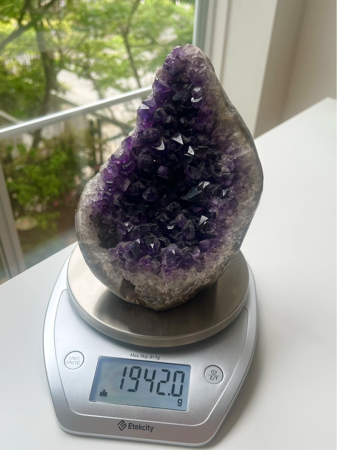 Amethyst Crystal Geode on Wooden Stand - photo 4