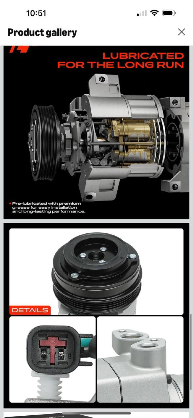 A-Premium AC Compressor with Clutch for Ford & Lincoln 🔥 - photo 5